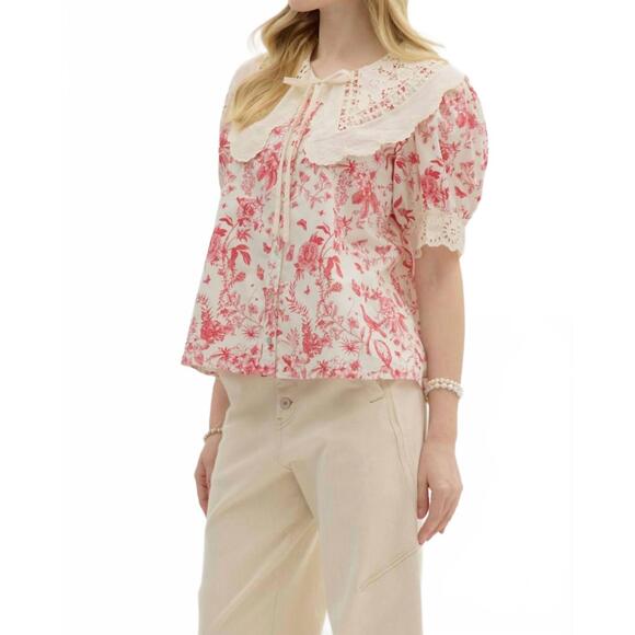 NEW ENTRO flawless impression crochet top in magenta - Picture 3 of 6